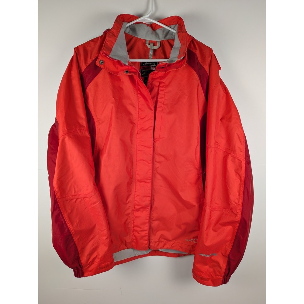 Eddie Bauer Weather Edge Jacket Coral Red Waterproof Breathable Size XXL